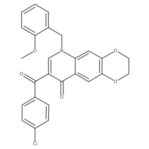 8-(4-chlorobenzoyl)-6-[(2-methoxyphenyl)methyl]-2H,3H,6H,9H-[1,4]dioxino[2,3-g]quinolin-9-one Structure