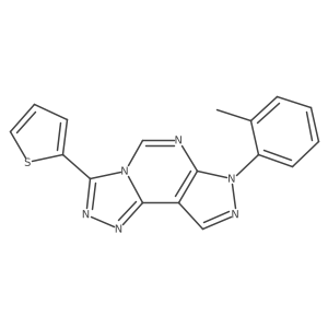 3-(thiophen-2-yl)-7-(o-tolyl)-7H-pyrazolo[4,3-e][1,2,4]triazolo[4,3-c]pyrimidine结构式