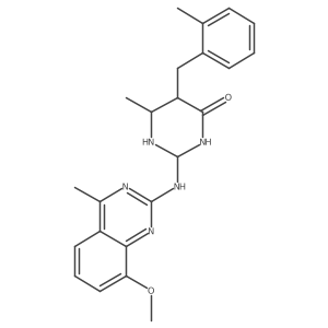2-[(8-Methoxy-4-methylquinazolin-2-yl)amino]-6-methyl-5-[(2-methylphenyl)methyl]-1,3-diazinan-4-one Structure