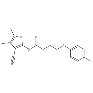 N-(3-cyano-4,5-dimethylthiophen-2-yl)-4-(p-tolylthio)butanamide Structure