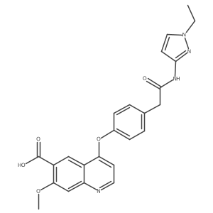 N-(1-ethylpyrazol-3-yl)-2-[4-(6-carboxy-7-methoxyquinolin-4-yloxy)phenyl]acetamide Structure