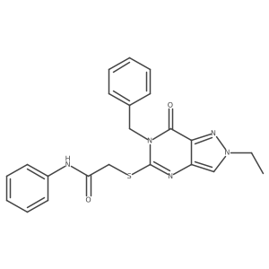 2-((6-benzyl-2-ethyl-7-oxo-6,7-dihydro-2H-pyrazolo[4,3-d]pyrimidin-5-yl)thio)-N-phenylacetamide Structure
