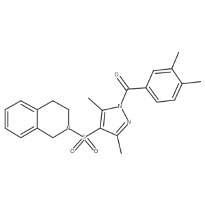 2-{[1-(3,4-dimethylbenzoyl)-3,5-dimethyl-1H-pyrazol-4-yl]sulfonyl}-1,2,3,4-tetrahydroisoquinoline结构式