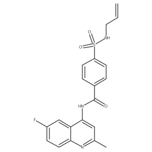 C=CCNS(=O)(=O)c1ccc(C(=O)Nc2cc(C)nc3ccc(F)cc23)cc1结构式