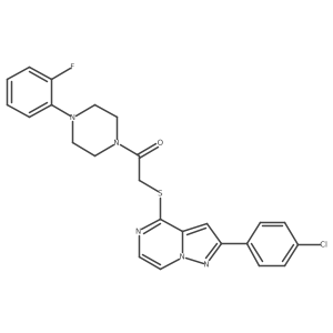 2-(4-Chlorophenyl)-4-({2-[4-(2-fluorophenyl)piperazin-1-yl]-2-oxoethyl}thio)pyrazolo[1,5-a]pyrazine Structure