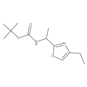 (R)-tert-butyl 1-(4-(iodomethyl)oxazol-2-yl)ethylcarbamate Structure