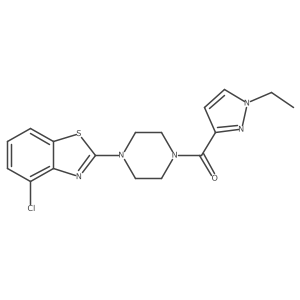 (4-(4-chlorobenzo[d]thiazol-2-yl)piperazin-1-yl)(1-ethyl-1H-pyrazol-3-yl)methanone Structure