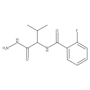 CC(C)C(NC(=O)c1ccccc1F)C(=O)NN结构式
