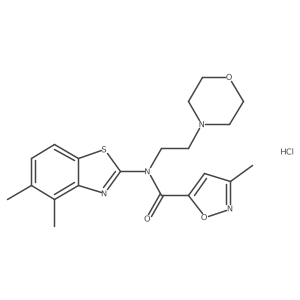 N-(4,5-dimethylbenzo[d]thiazol-2-yl)-3-methyl-N-(2-morpholinoethyl)isoxazole-5-carboxamide hydrochloride结构式