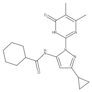 N-(3-cyclopropyl-1-(4,5-dimethyl-6-oxo-1,6-dihydropyrimidin-2-yl)-1H-pyrazol-5-yl)cyclohexanecarboxamide Structure