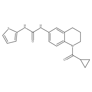 1-(1-Cyclopropanecarbonyl-1,2,3,4-tetrahydroquinolin-6-yl)-3-(thiophen-2-yl)urea Structure