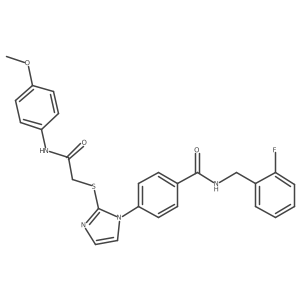 N-(2-fluorobenzyl)-4-(2-((2-((4-methoxyphenyl)amino)-2-oxoethyl)thio)-1H-imidazol-1-yl)benzamide Structure