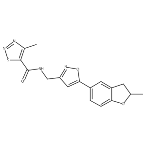 4-methyl-N-((5-(2-methyl-2,3-dihydrobenzofuran-5-yl)isoxazol-3-yl)methyl)-1,2,3-thiadiazole-5-carboxamide Structure