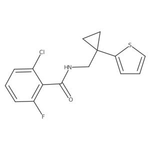 2-chloro-6-fluoro-N-((1-(thiophen-2-yl)cyclopropyl)methyl)benzamide Structure