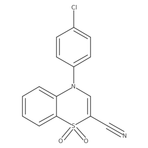 4-(4-chlorophenyl)-4H-1,4-benzothiazine-2-carbonitrile 1,1-dioxide结构式