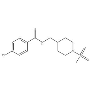 4-chloro-N-((1-(methylsulfonyl)piperidin-4-yl)methyl)benzamide Structure