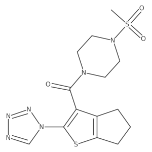 [4-(methylsulfonyl)piperazin-1-yl][2-(1H-tetrazol-1-yl)-5,6-dihydro-4H-cyclopenta[b]thiophen-3-yl]methanone Structure