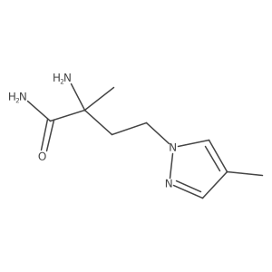2-amino-2-methyl-4-(4-methyl-1H-pyrazol-1-yl)butanamide结构式