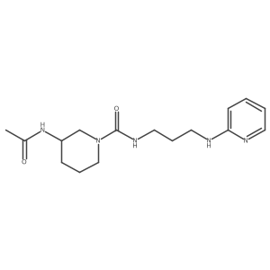 3-acetamido-N-[3-(pyridin-2-ylamino)propyl]piperidine-1-carboxamide Structure