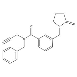 N-benzyl-N-(cyanomethyl)-3-[(2-oxopyrrolidin-1-yl)methyl]benzamide Structure