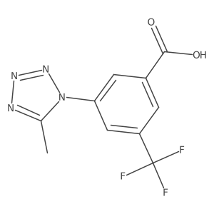 3-(5-methyl-1H-1,2,3,4-tetrazol-1-yl)-5-(trifluoromethyl)benzoic acid结构式