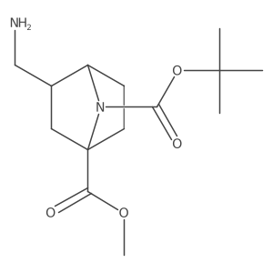 O7-tert-butyl O1-methyl 3-(aminomethyl)-7-azabicyclo[2.2.1]heptane-1,7-dicarboxylate结构式