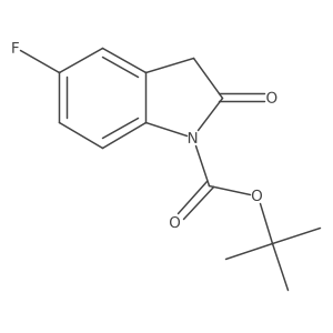 tert-Butyl 5-fluoro-2-oxoindoline-1-carboxylate结构式