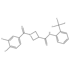 1-(3,4-difluorobenzoyl)-N-[2-(trifluoromethyl)phenyl]azetidine-3-carboxamide结构式