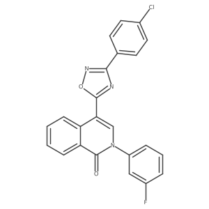 4-(3-(4-chlorophenyl)-1,2,4-oxadiazol-5-yl)-2-(3-fluorophenyl)isoquinolin-1(2H)-one结构式