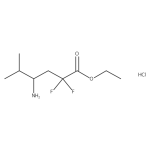 (R)-Ethyl 4-amino-2,2-difluoro-5-methylhexanoate hydrochloride结构式
