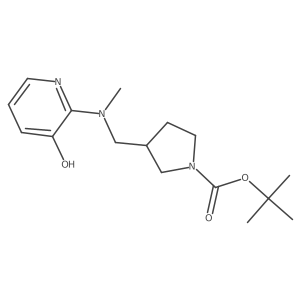 tert-Butyl 3-(((3-hydroxypyridin-2-yl)(methyl)amino)methyl)pyrrolidine-1-carboxylate结构式