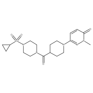 6-(4-(4-(cyclopropylsulfonyl)piperazine-1-carbonyl)piperidin-1-yl)-2-methylpyridazin-3(2H)-one结构式