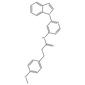 N-(6-(1H-indol-1-yl)pyrimidin-4-yl)-3-(4-methoxyphenyl)propanamide结构式