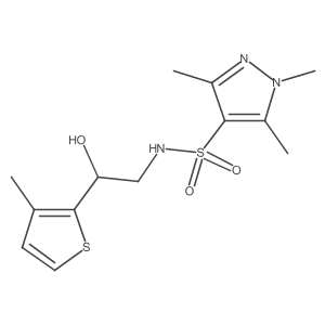 N-(2-hydroxy-2-(3-methylthiophen-2-yl)ethyl)-1,3,5-trimethyl-1H-pyrazole-4-sulfonamide结构式