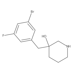 3-[(3-Bromo-5-fluorophenyl)methyl]piperidin-3-ol结构式