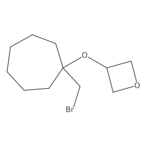 3-{[1-(Bromomethyl)cycloheptyl]oxy}oxetane Structure