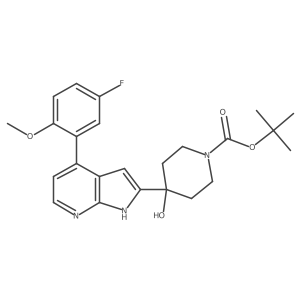 1,1-Dimethylethyl 4-[4-(5-fluoro-2-methoxyphenyl)-1H-pyrrolo[2,3-b]pyridin-2-yl]-4-hydroxy-1-piperidinecarboxylate Structure