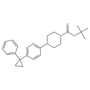 Tert-butyl 4-(5-(1-phenylcyclopropyl)pyrimidin-2-yl)piperazine-1-carboxylate Structure