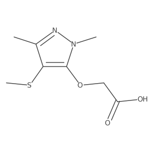 2-((1,3-Dimethyl-4-(methylthio)-1H-pyrazol-5-yl)oxy)acetic acid结构式