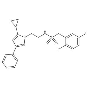N-(2-(5-cyclopropyl-3-(pyridin-4-yl)-1H-pyrazol-1-yl)ethyl)-1-(2,5-difluorophenyl)methanesulfonamide结构式
