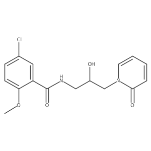 5-chloro-N-(2-hydroxy-3-(2-oxopyridin-1(2H)-yl)propyl)-2-methoxybenzamide结构式