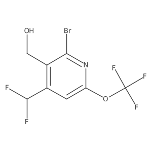 [2-bromo-4-(difluoromethyl)-6-(trifluoromethoxy)-3-pyridyl]methanol结构式