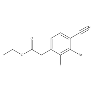 Ethyl 3-bromo-4-cyano-2-fluorophenylacetate结构式