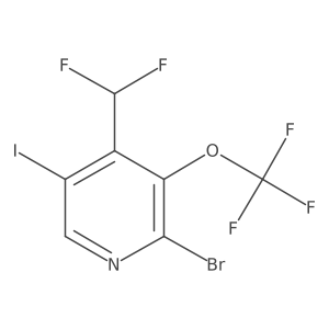 2-Bromo-4-(difluoromethyl)-5-iodo-3-(trifluoromethoxy)pyridine结构式