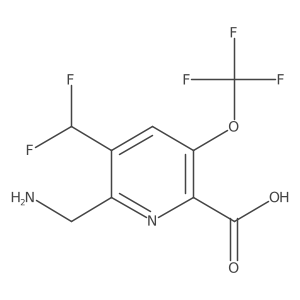 2-(Aminomethyl)-3-(difluoromethyl)-5-(trifluoromethoxy)pyridine-6-carboxylic acid Structure