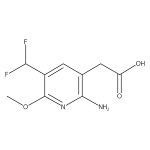 2-(2-Amino-5-(difluoromethyl)-6-methoxypyridin-3-yl)acetic acid结构式