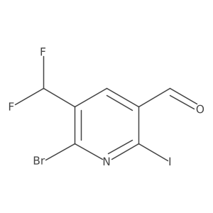 6-Bromo-5-(difluoromethyl)-2-iodonicotinaldehyde Structure