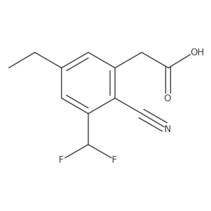 2-(2-Cyano-3-(difluoromethyl)-5-ethylphenyl)acetic acid Structure