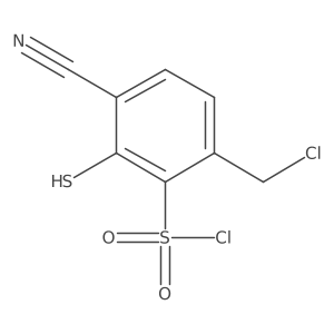 Benzenesulfonyl chloride, 6-(chloromethyl)-3-cyano-2-mercapto-结构式