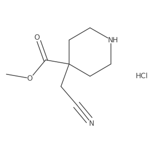 Methyl 4-(cyanomethyl)piperidine-4-carboxylate hydrochloride结构式
